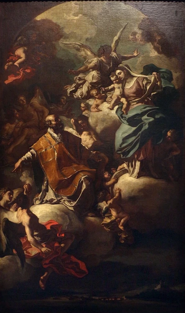 San Filippo Neri intercede con la Madonna e il Bambino per la città di Torino
